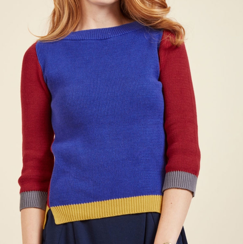 Modcloth Well Placed Pep Colorblock Sweater